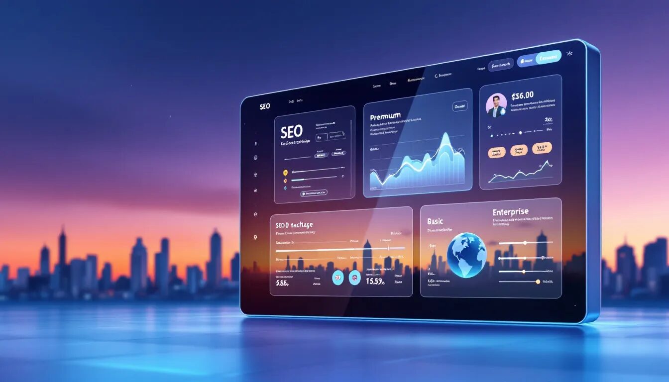 A visual representation of customizable SEO packages for businesses, illustrating various options available.